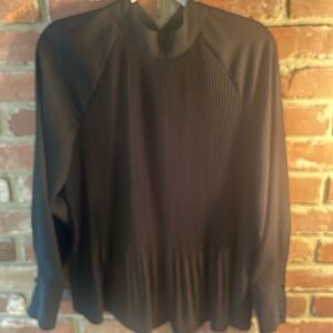 Vince Camuto Black Pleated Collar Blouse